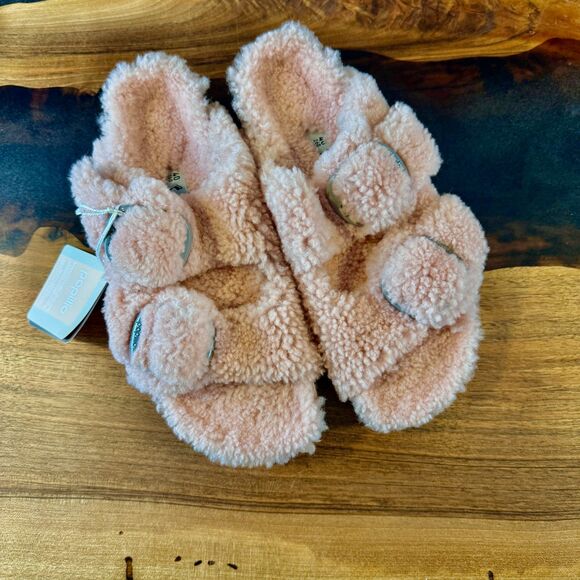 NWT Papillio Birkenstock Arizona Big Buckle Teddy Platform Crystal Rose Size 38 - Picture 7 of 10